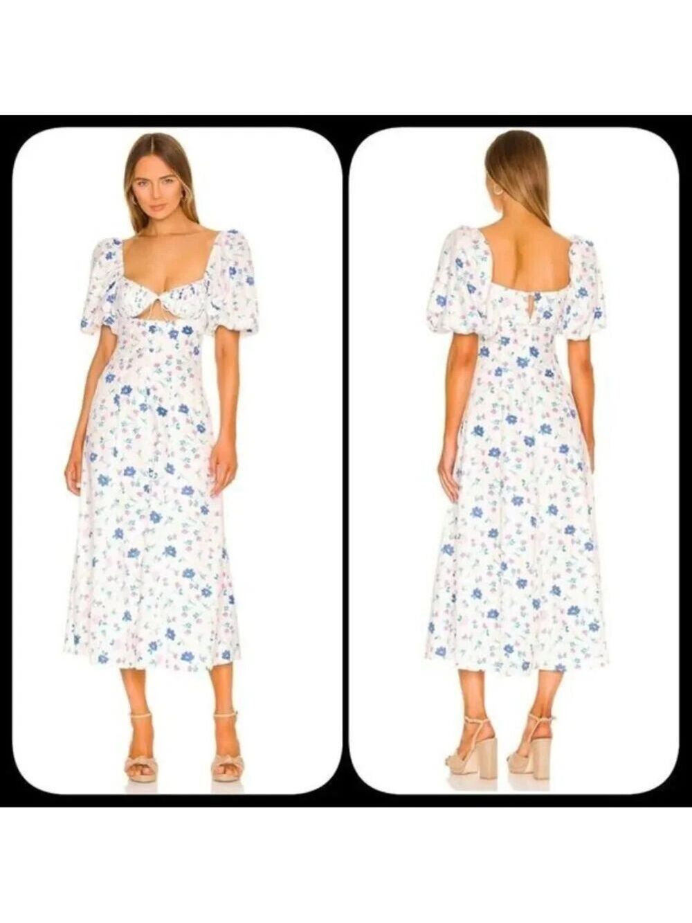 For Love & Lemons Lexy Maxi Dress in White